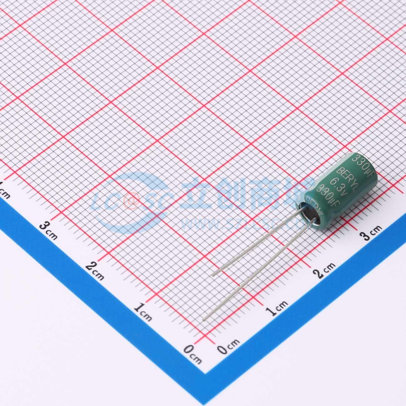 点击查看大图 RC6R3M331LO6.3*11TH-2B1Et实物图