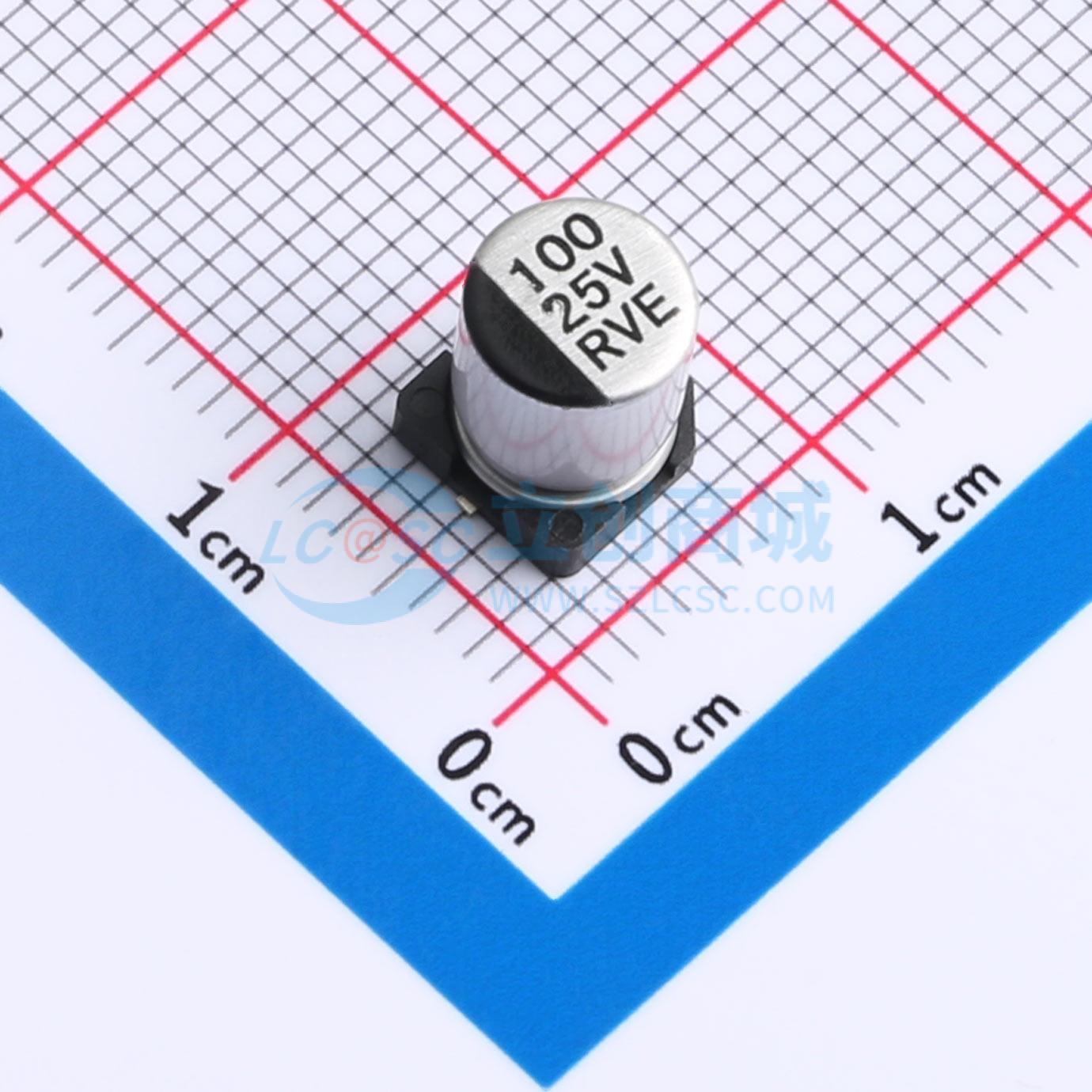 点击查看大图 RVE1E101M0607实物图