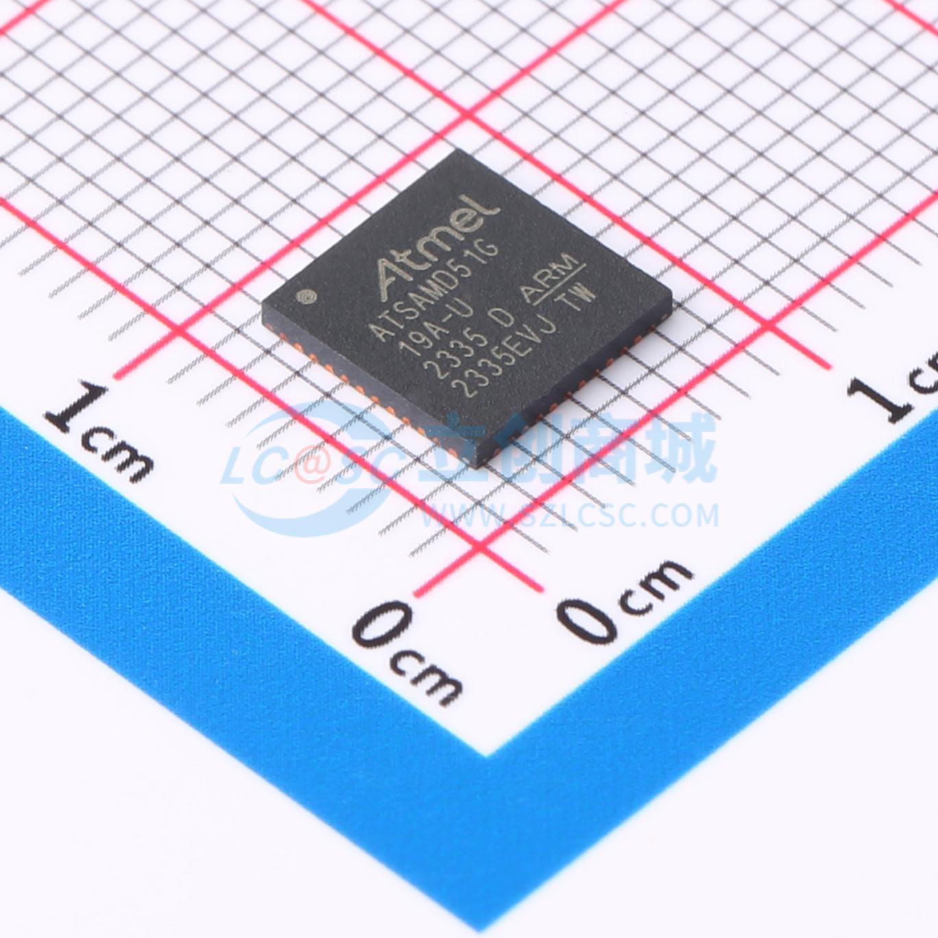 ATSAMD51G19A-MU实物图