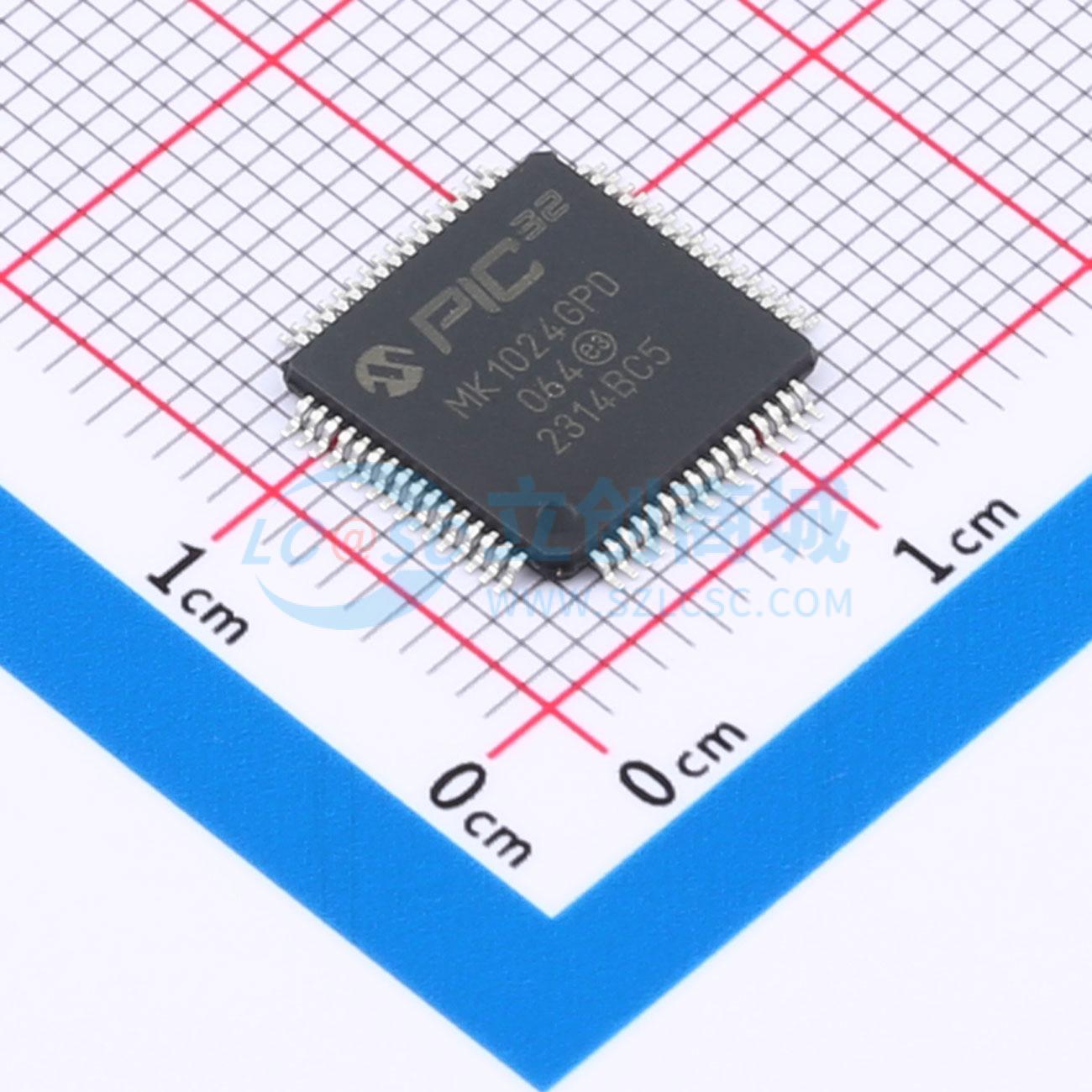 点击查看大图 PIC32MK1024GPD064-I/PT实物图