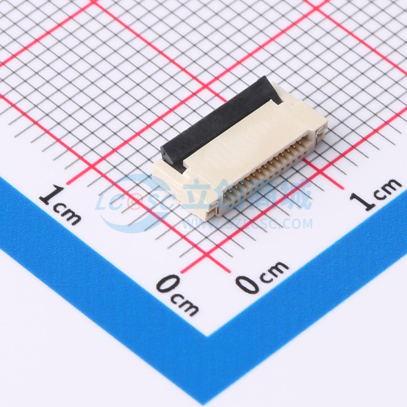 点击查看大图 FPC-0.5HF-14PWBR-H20实物图