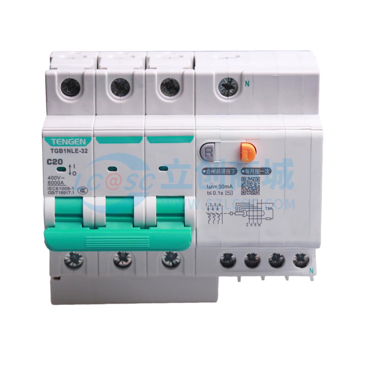 TGB1NLE-32 3P+N C20 30mA实物图