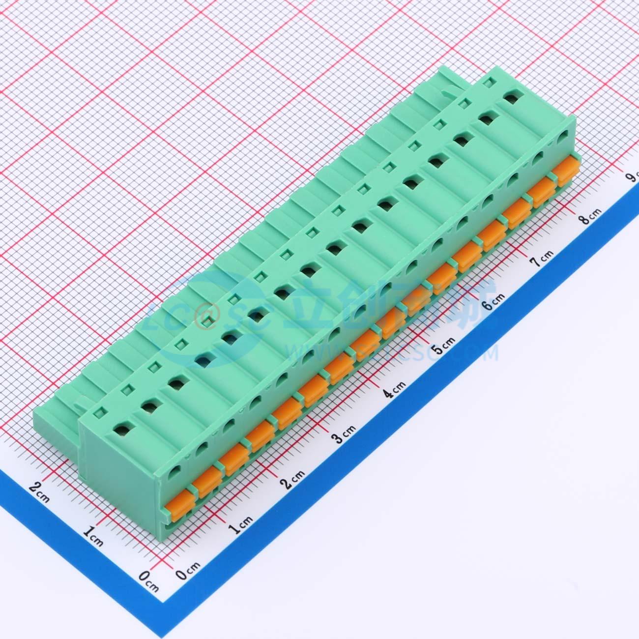 点击查看大图 MX2EDGKD-5.08-16P-GN01-Cu-A实物图