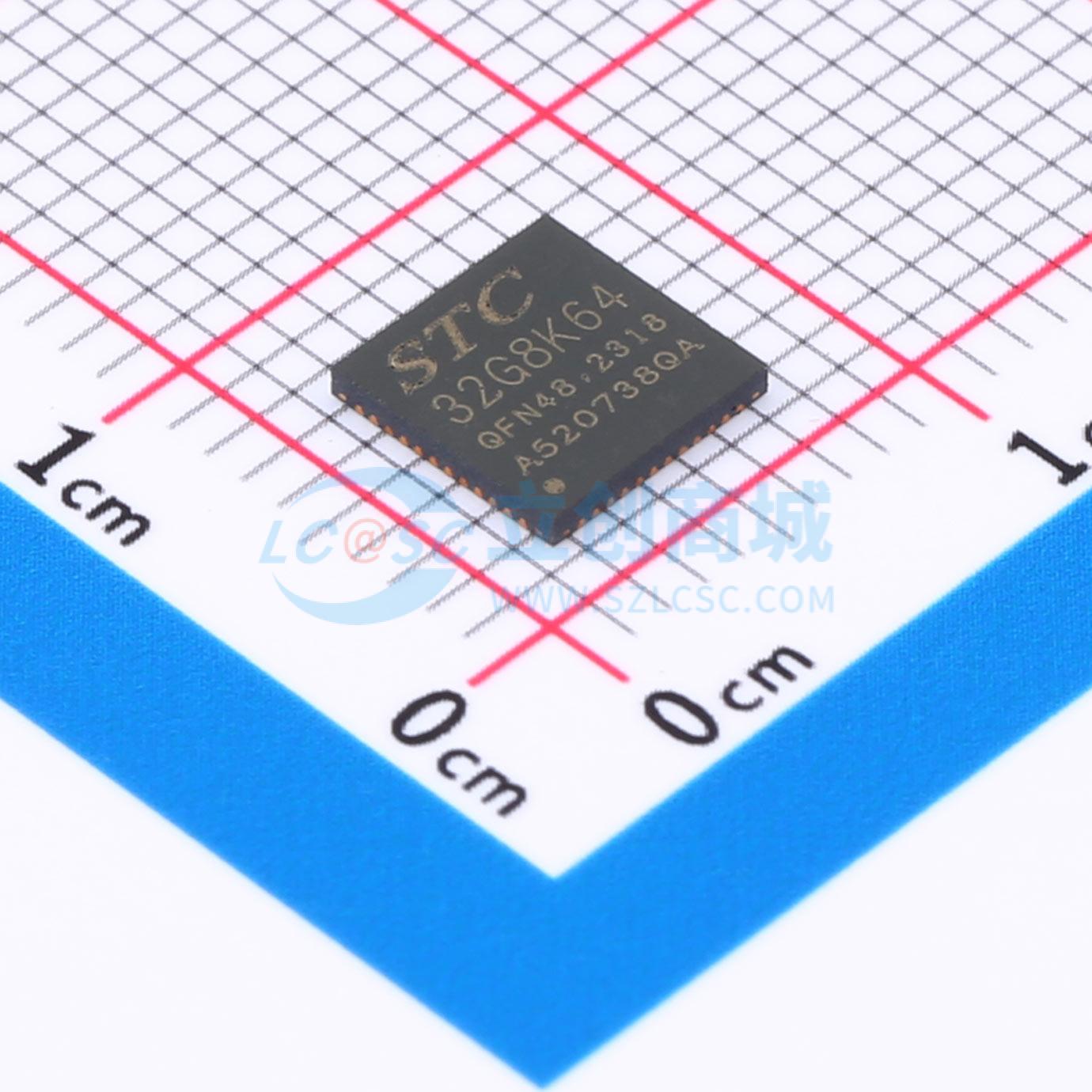 点击查看大图 STC32G8K64-42I-QFN48实物图