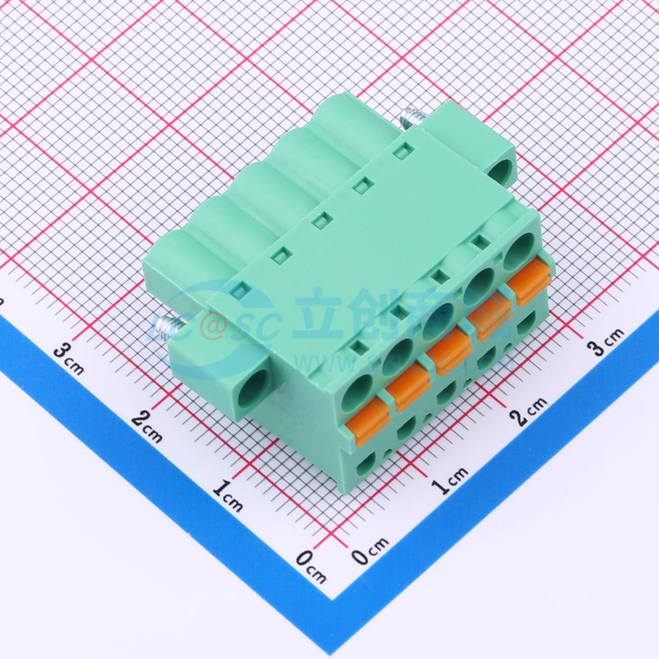 点击查看大图 MX2EDGKDM-5.08-05P-GN01-Cu-A实物图