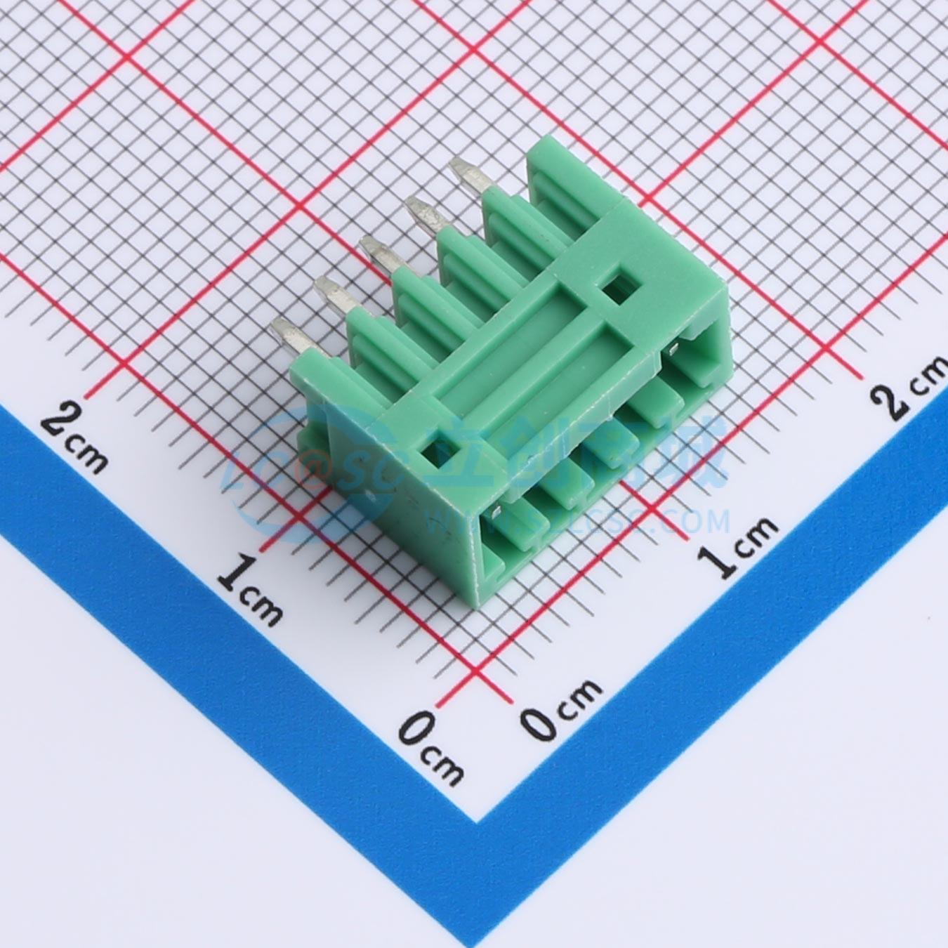 点击查看大图 MX2EDGVC-2.54-05P-GN01-Cu-A实物图
