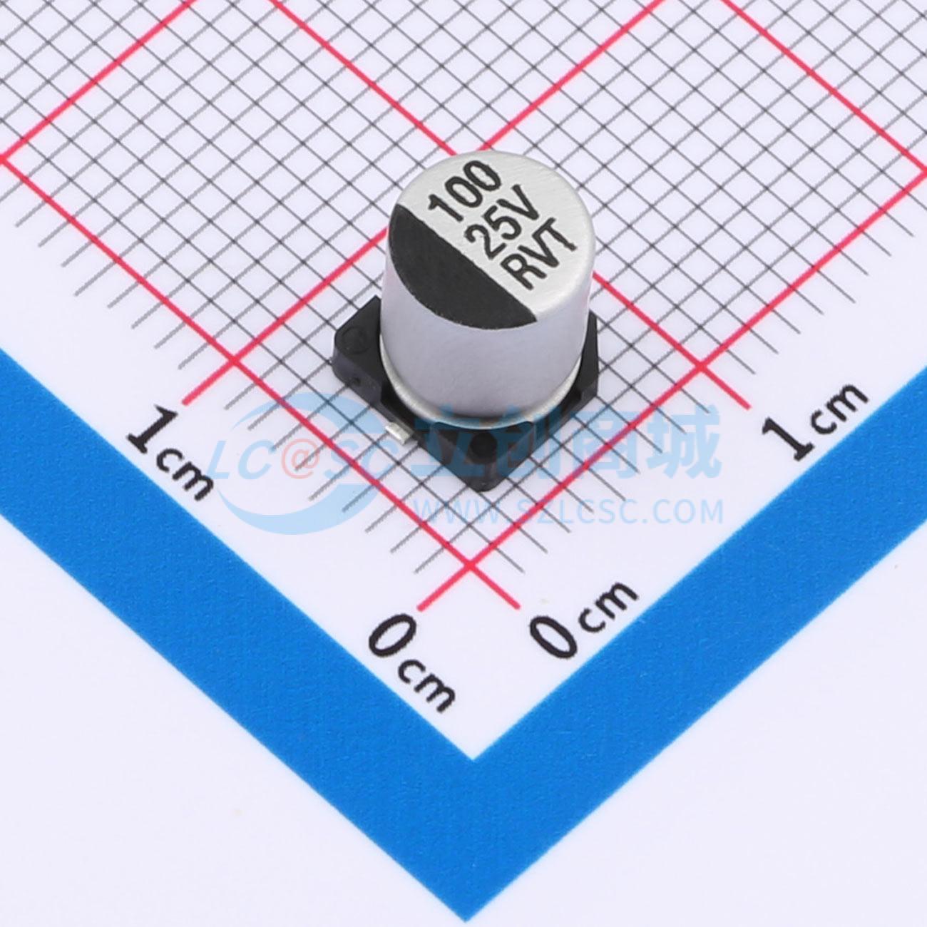 点击查看大图 RVT1E101M0607实物图