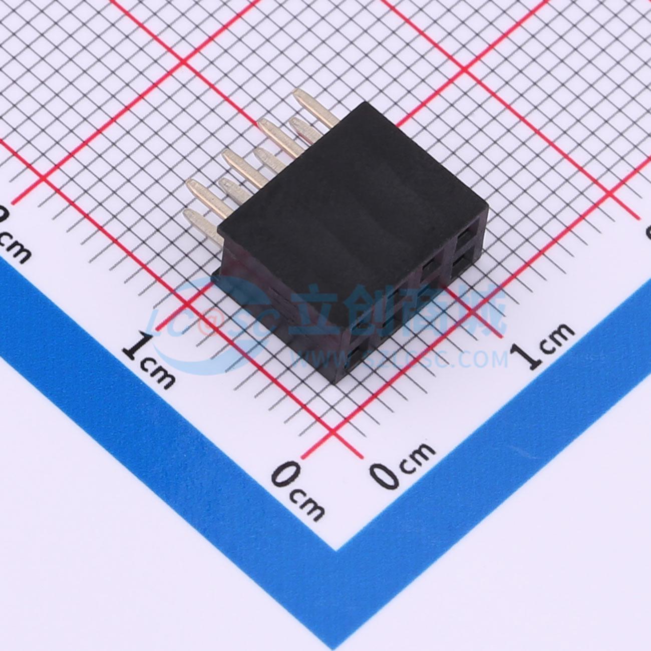 点击查看大图 KH-2.54FH180-2X4P-H8.5实物图