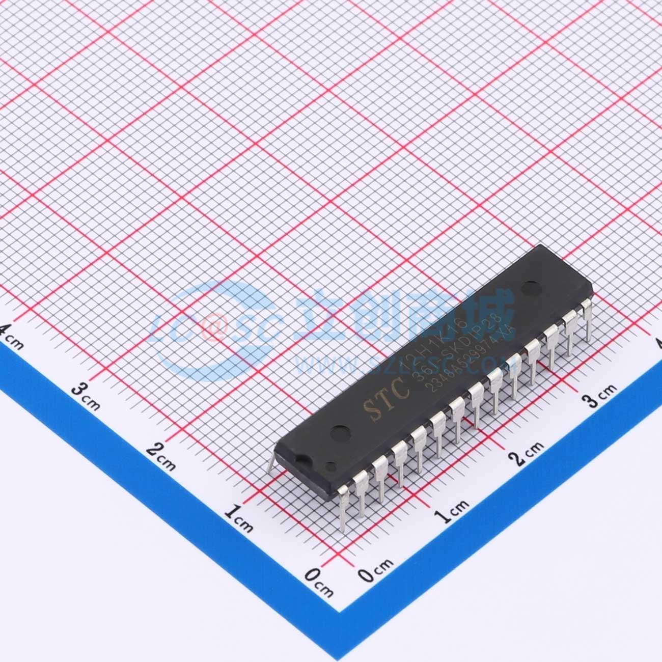 点击查看大图 STC12H1K16-36I-SKDIP28实物图