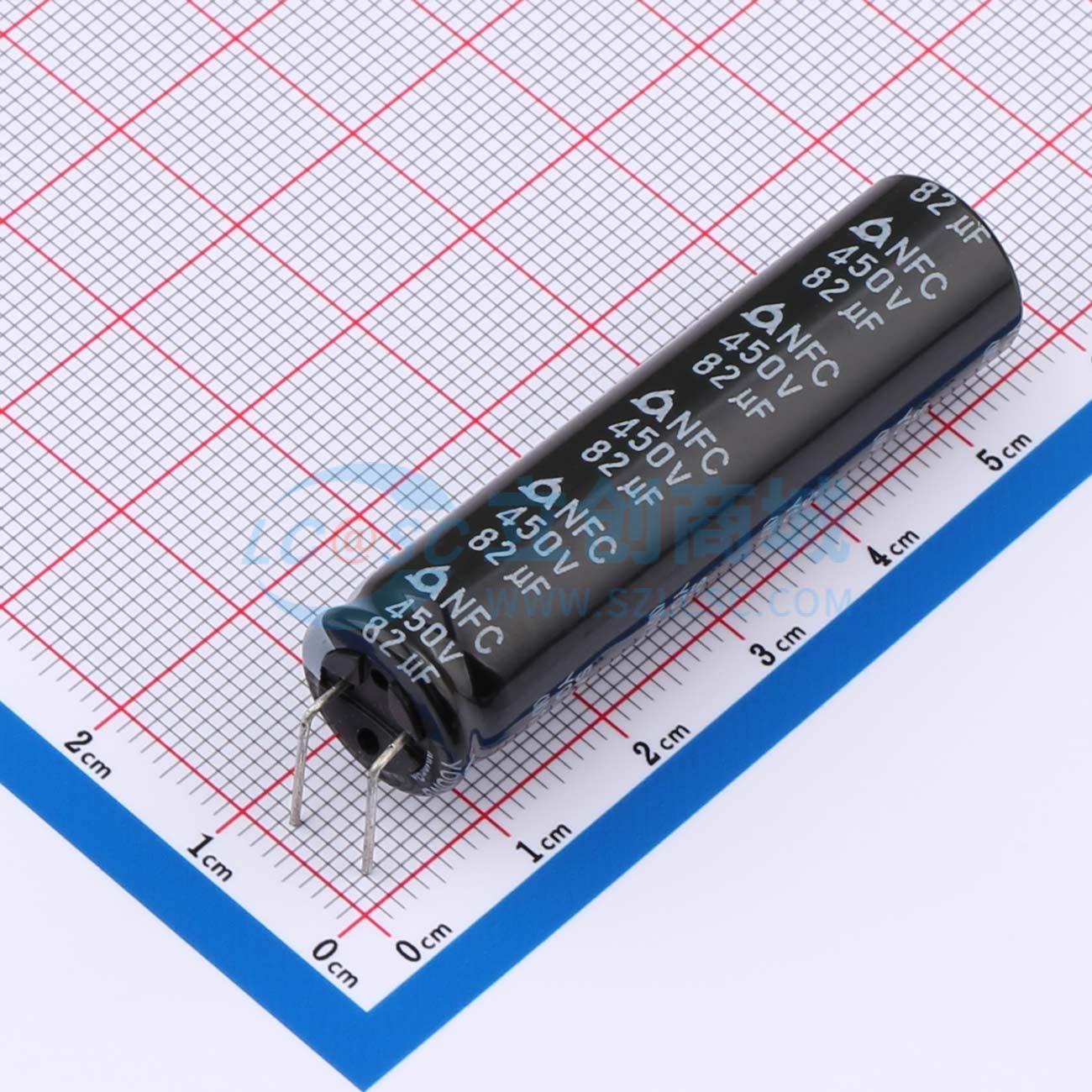 点击查看大图 NFC450V82M12.5*50 3.4RB实物图