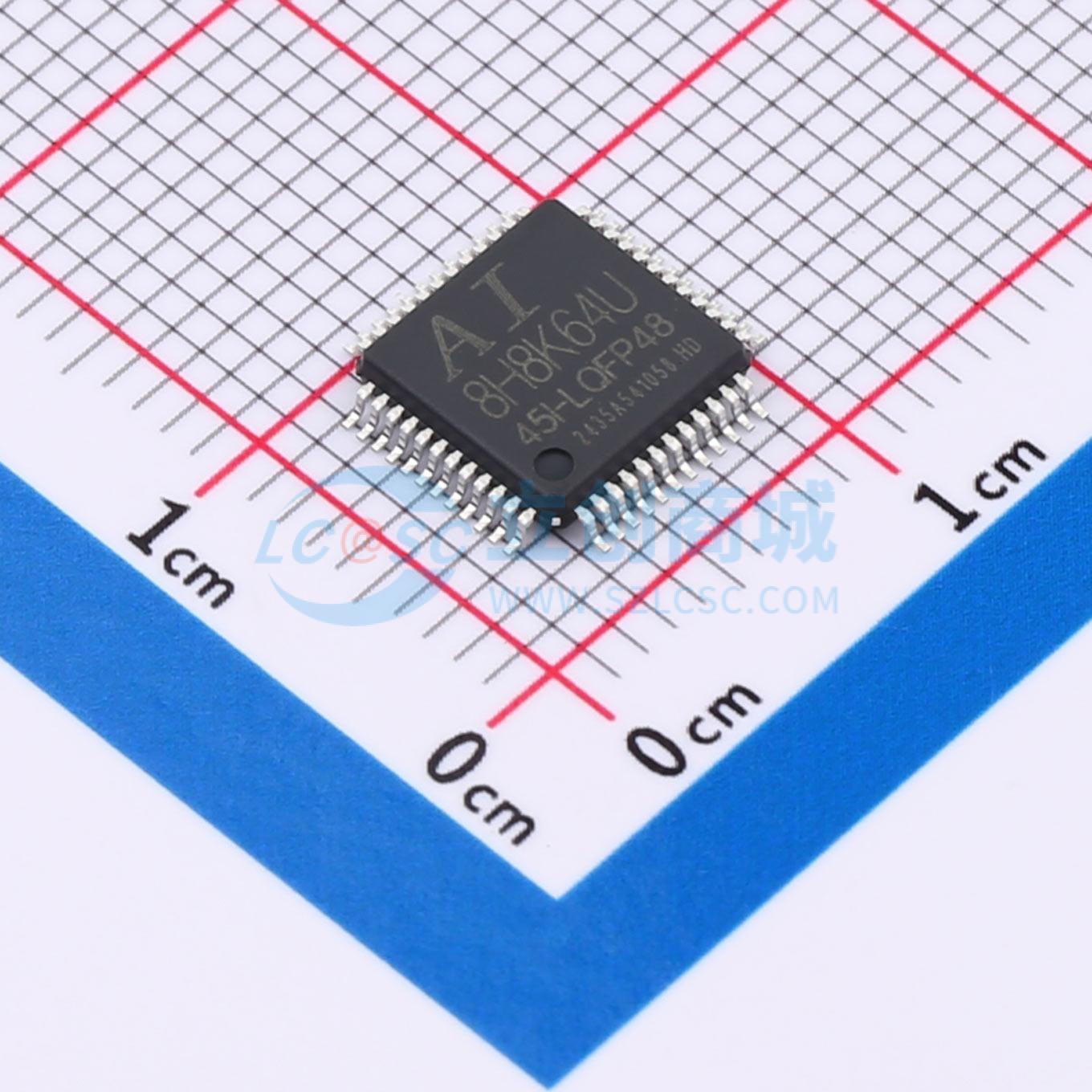 点击查看大图 AI8H8K64U-45I-LQFP48实物图