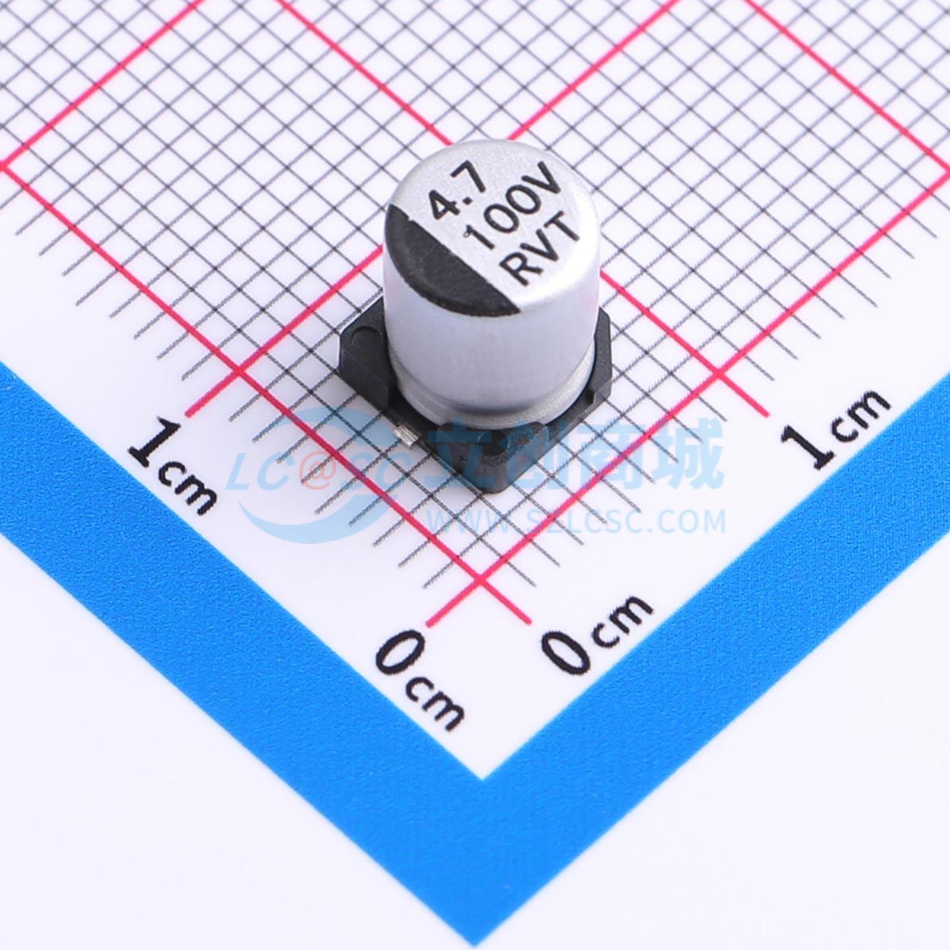 点击查看大图 RVT2A4R7M0607 4.7UF 100V实物图