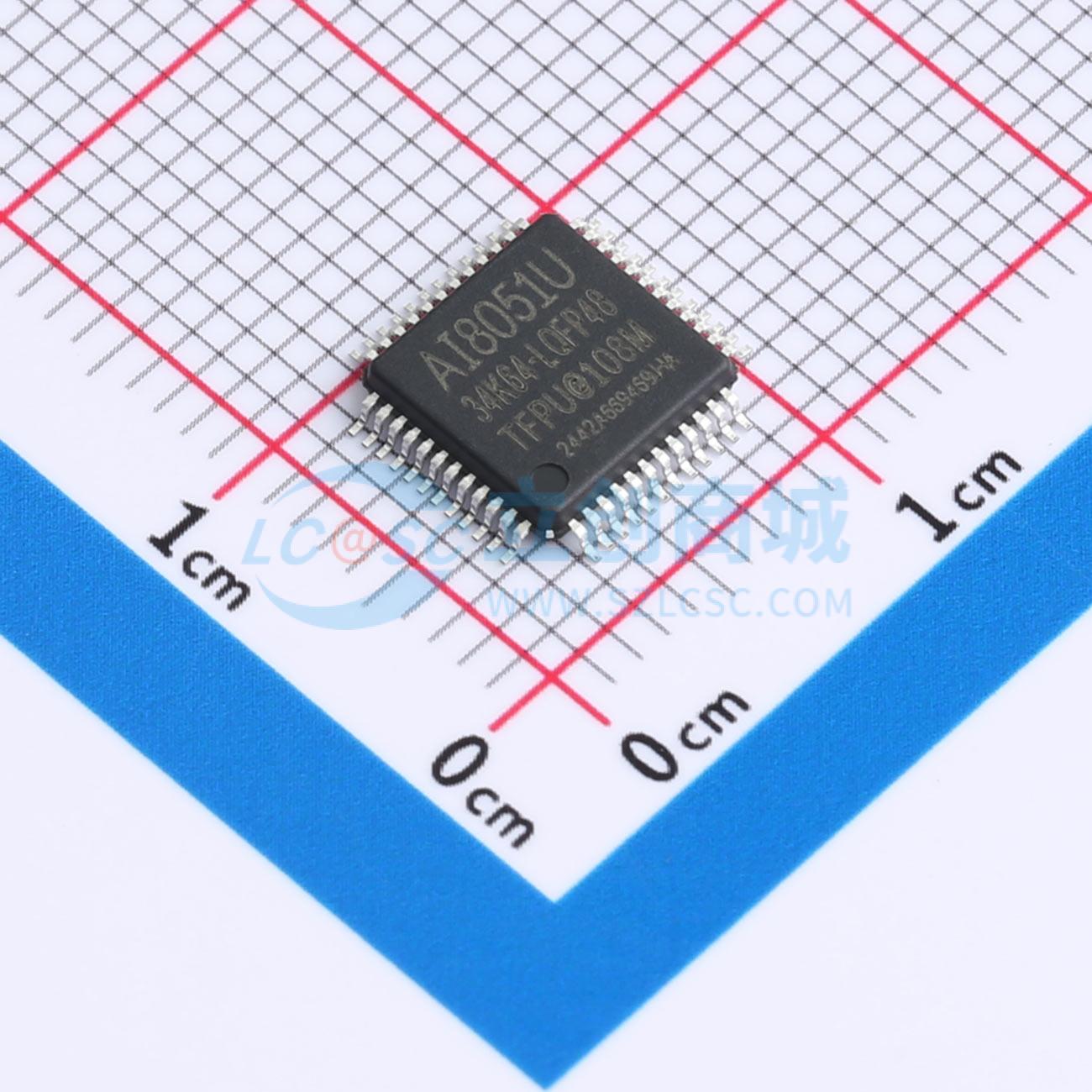 AI8051U-34K64-LQFP48实物图
