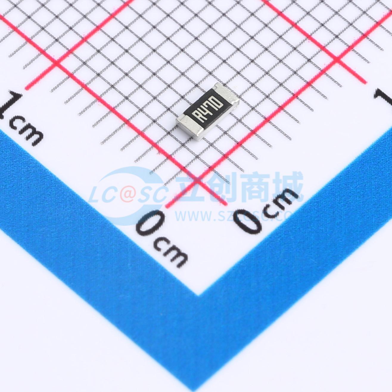 点击查看大图 HoJLRH1206-1W-470mR-1%实物图