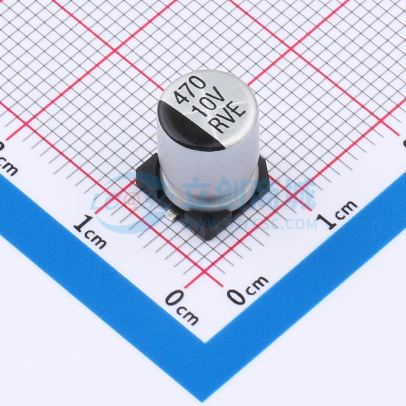 点击查看大图 RVE1A471M0810ZY实物图