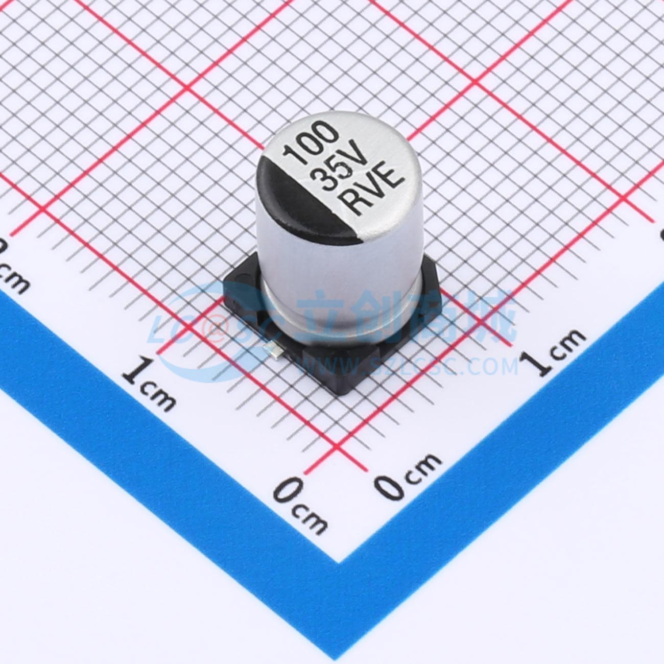 点击查看大图 RVE1V101M0810ZY实物图