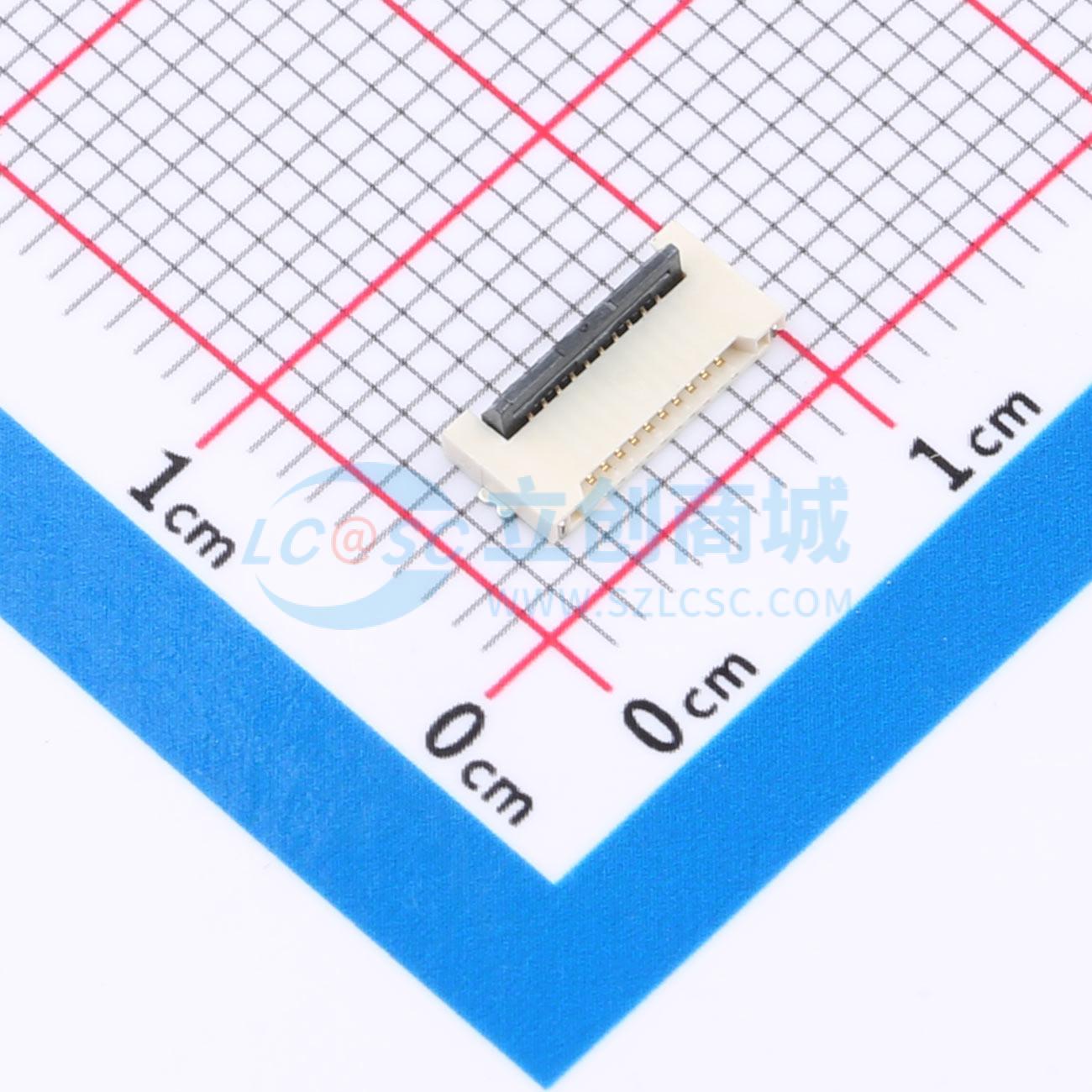 点击查看大图 KH-FPC0.5-H1.2SMT-10P-QCHF实物图