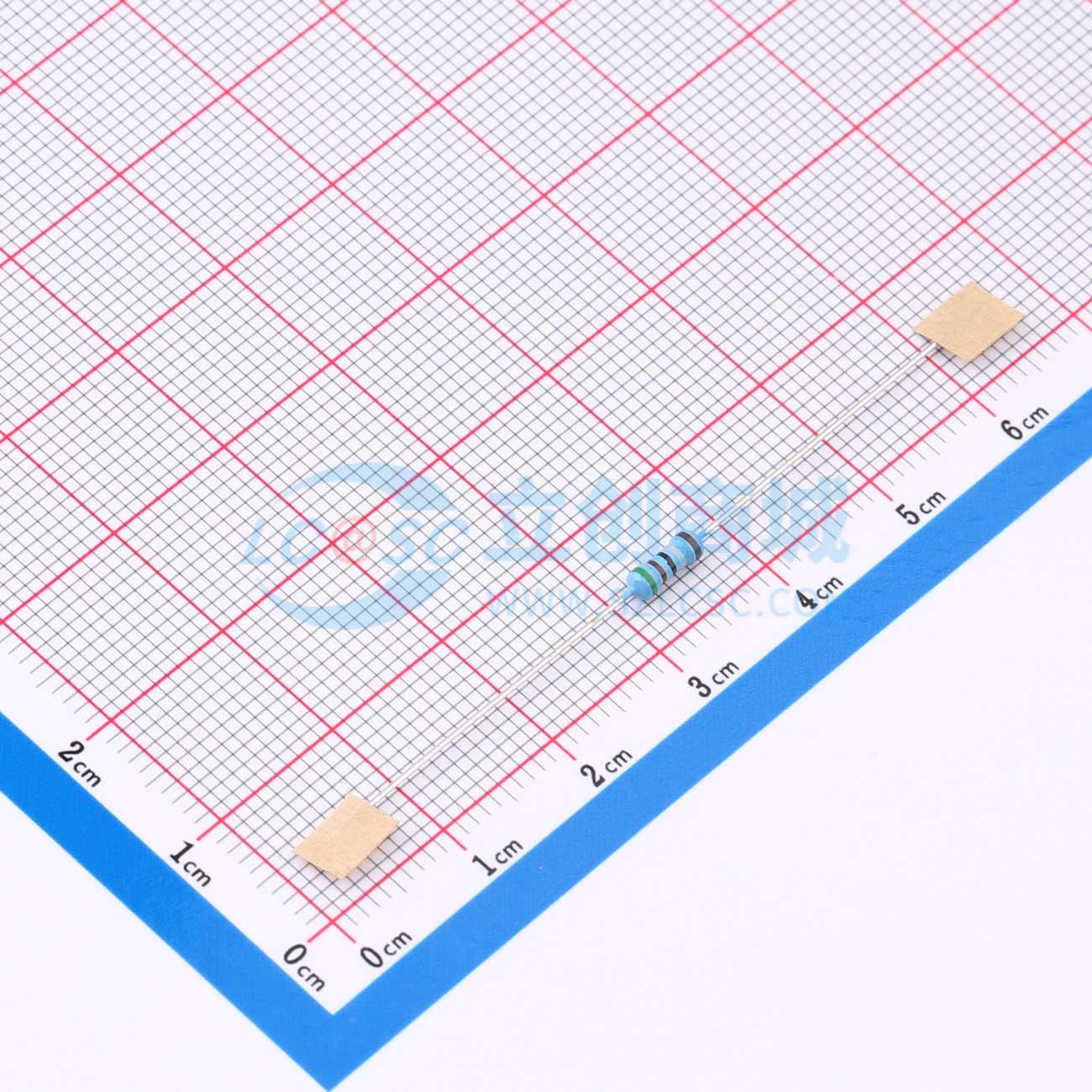 点击查看大图 MF1/4W-5.1Ω±1% T实物图