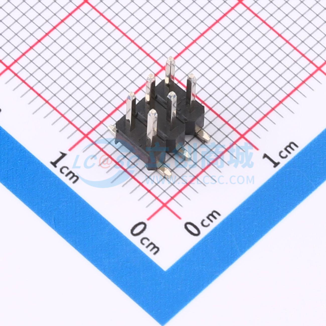 2.54-2*3P立贴针实物图