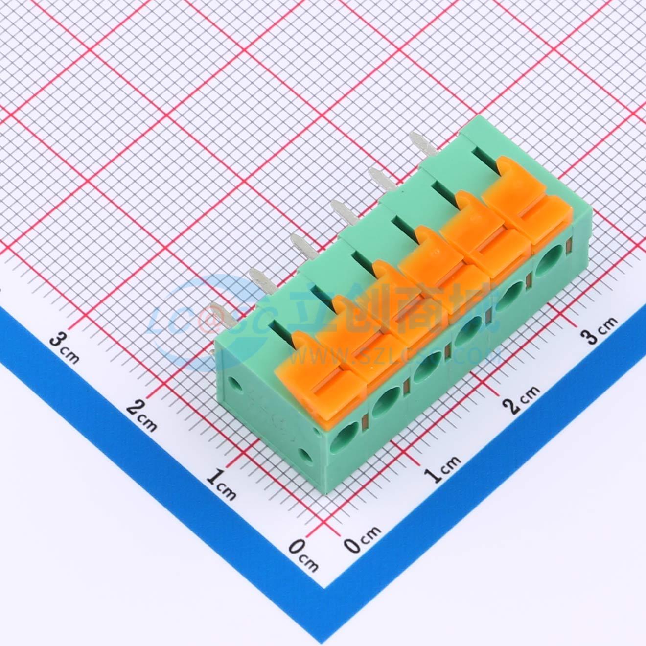 点击查看大图 MX142V-5.08-06P-GN01-Cu-A实物图