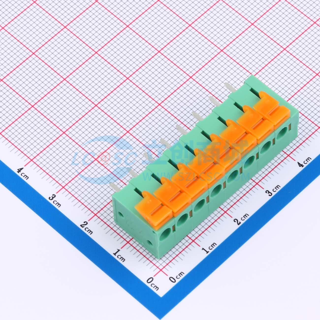 点击查看大图 MX142V-5.08-08P-GN01-Cu-A实物图