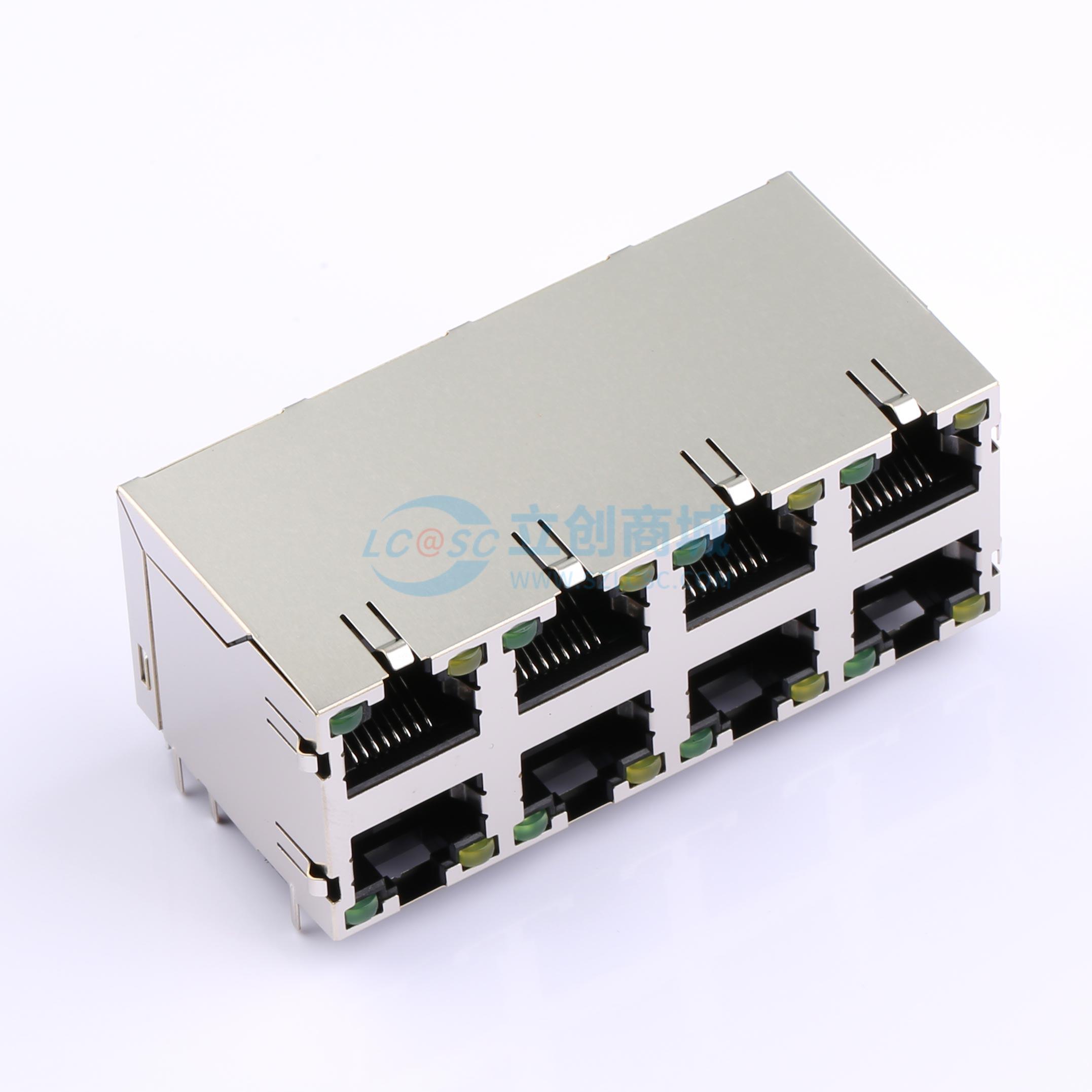 点击查看大图 HC-RJ45-059C-2*4-1-2T实物图