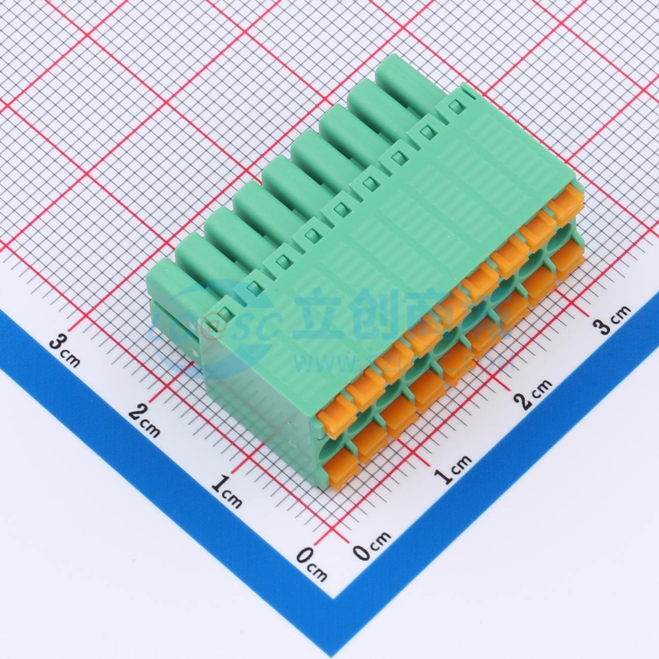点击查看大图 MX15EDGKNH-3.5-2*09P-GN01-Cu-A实物图