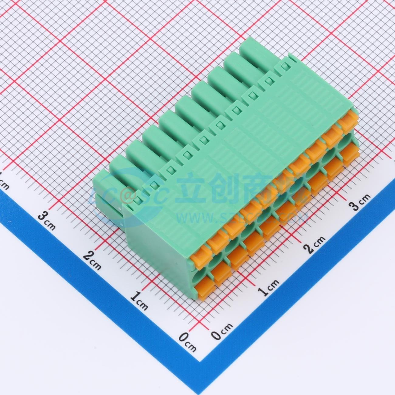 点击查看大图 MX15EDGKNH-3.5-2*10P-GN01-Cu-A实物图