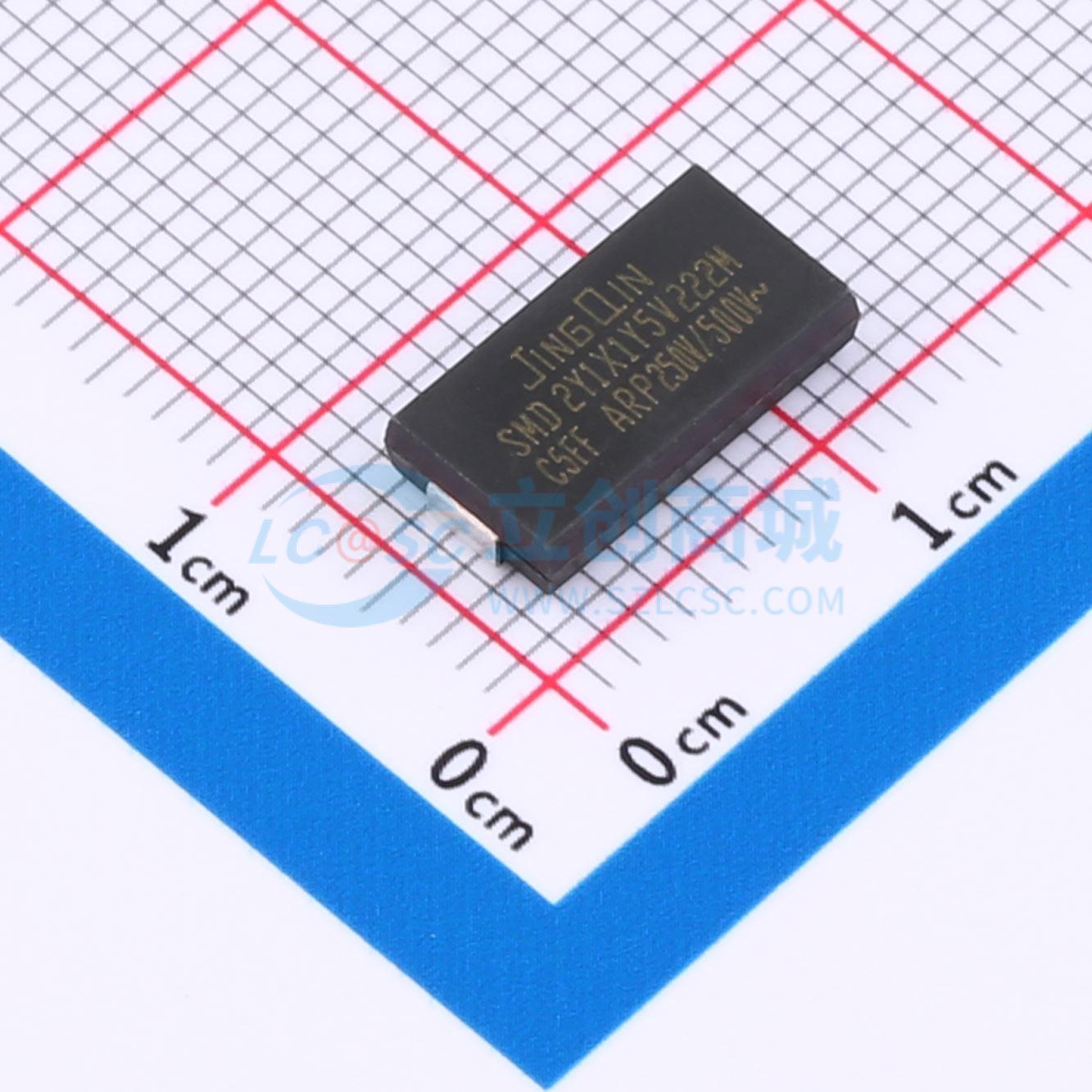 点击查看大图 SMD2Y1X1Y5V222M500VAC实物图