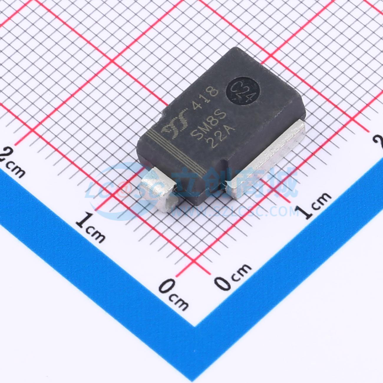 点击查看大图 SM8S22AQ实物图