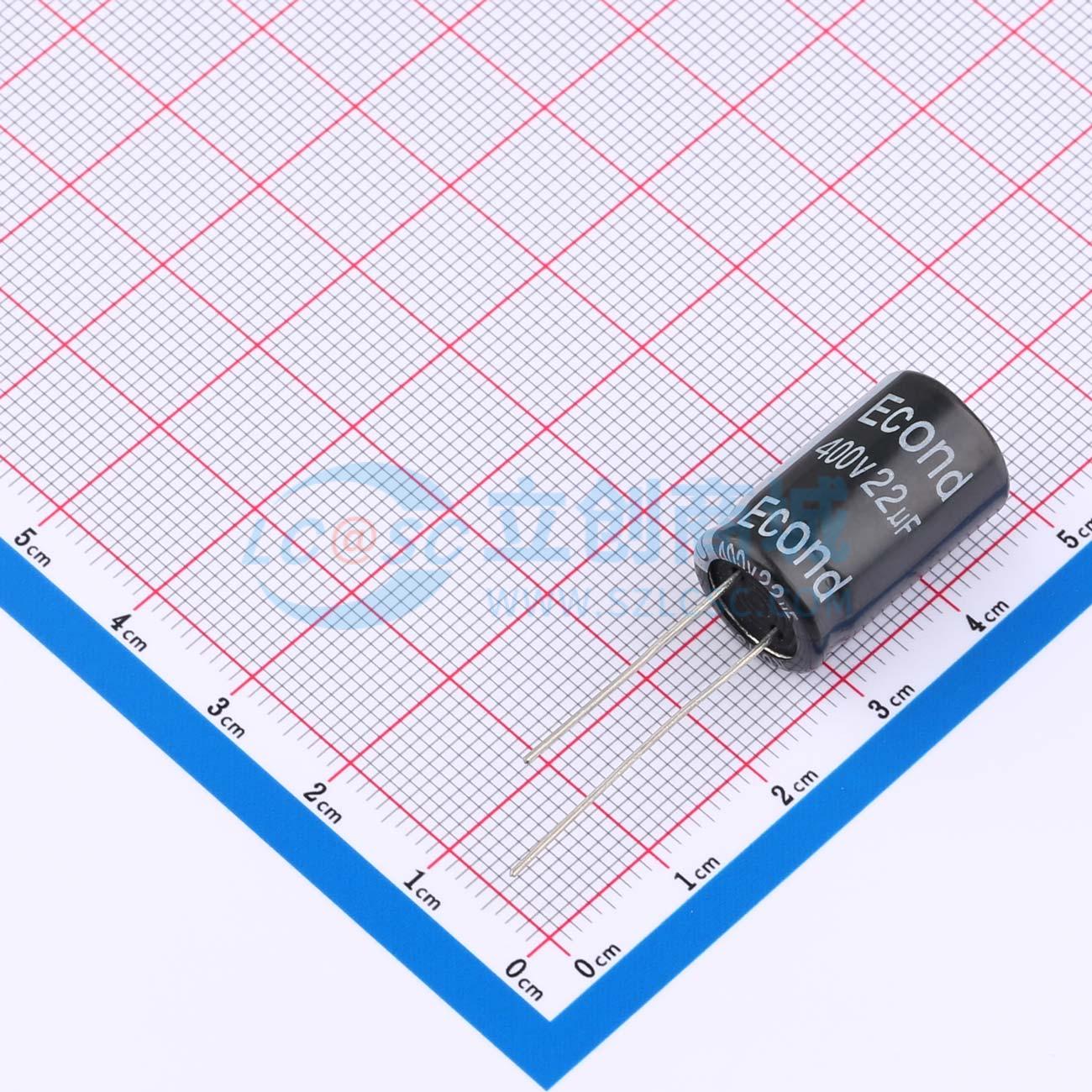 点击查看大图 22uF400V12.5x20KM实物图