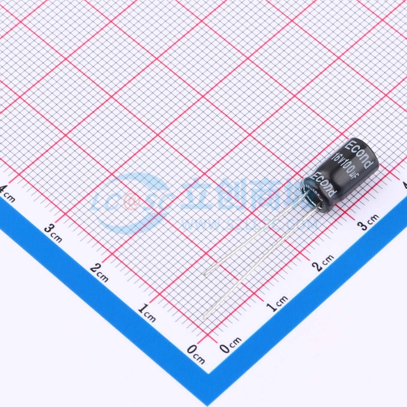 点击查看大图 100uF16V6.3x11KM实物图