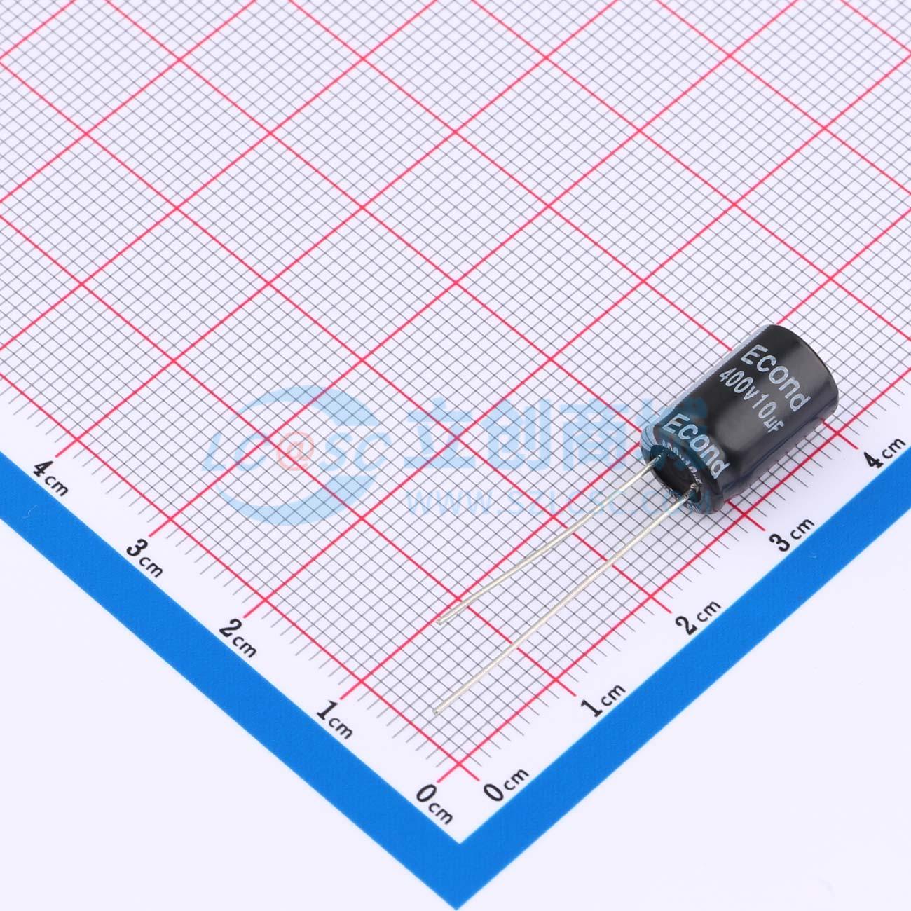 点击查看大图 10uF400V8x13.5KM实物图