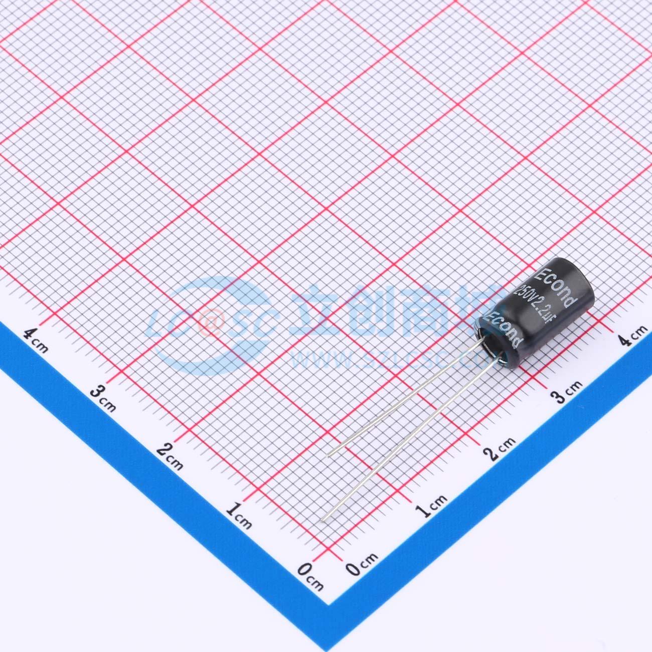 点击查看大图 2.2uF250V6.3x12KM实物图