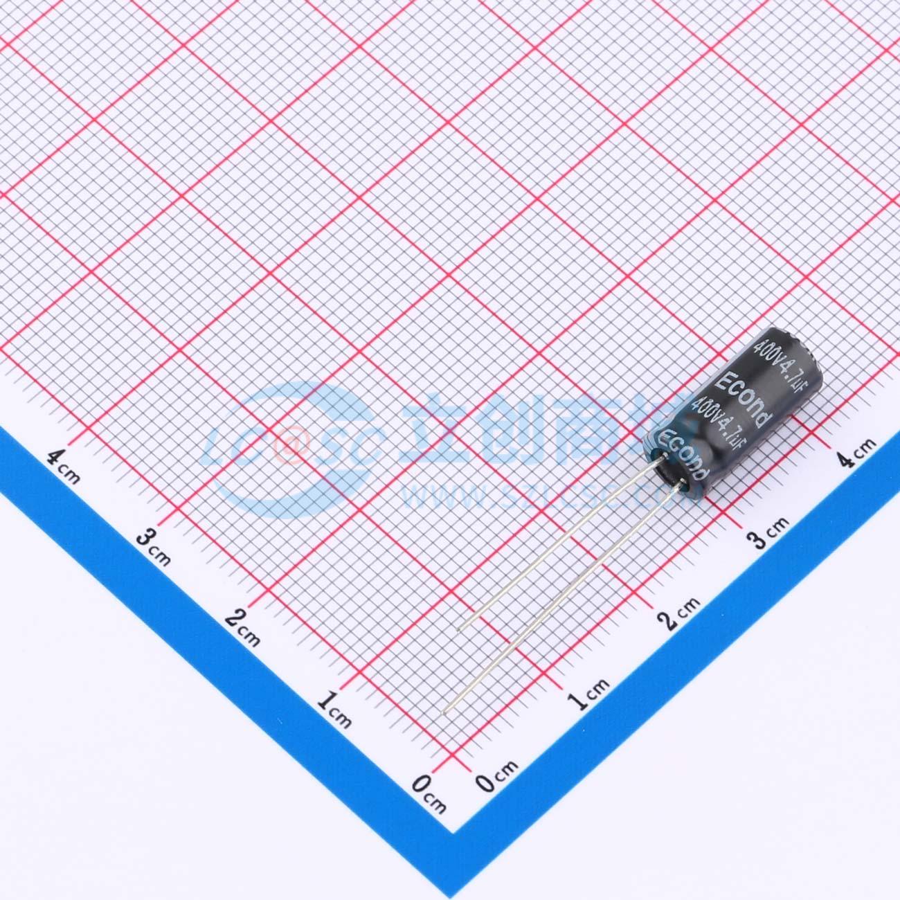 4.7uF400V6.3x15KM实物图