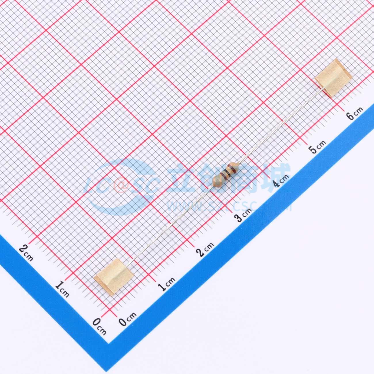 点击查看大图 CR1/4W-100Ω±5%-ST52实物图
