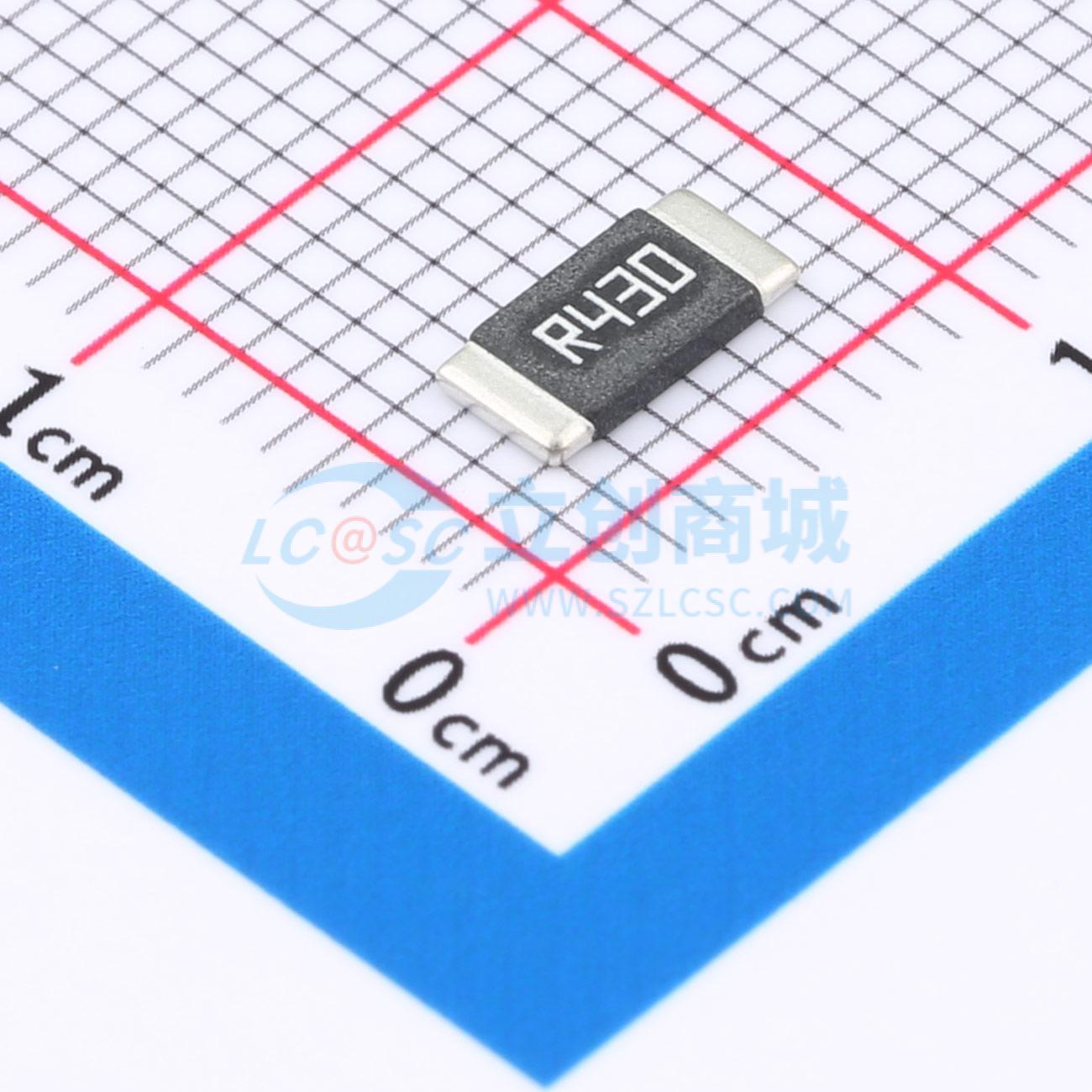 点击查看大图 HoJLR2512-2W-430mR-1%-75ppm实物图