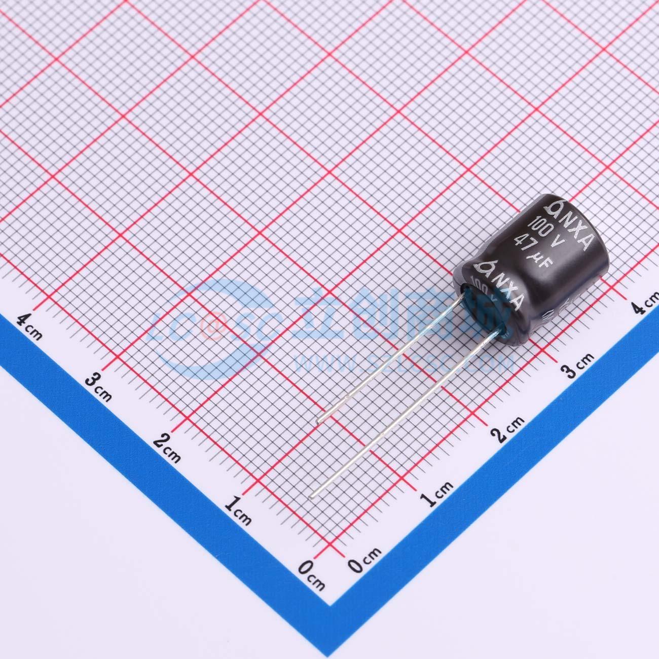 点击查看大图 NXA 100V 47UF 10*12.5实物图
