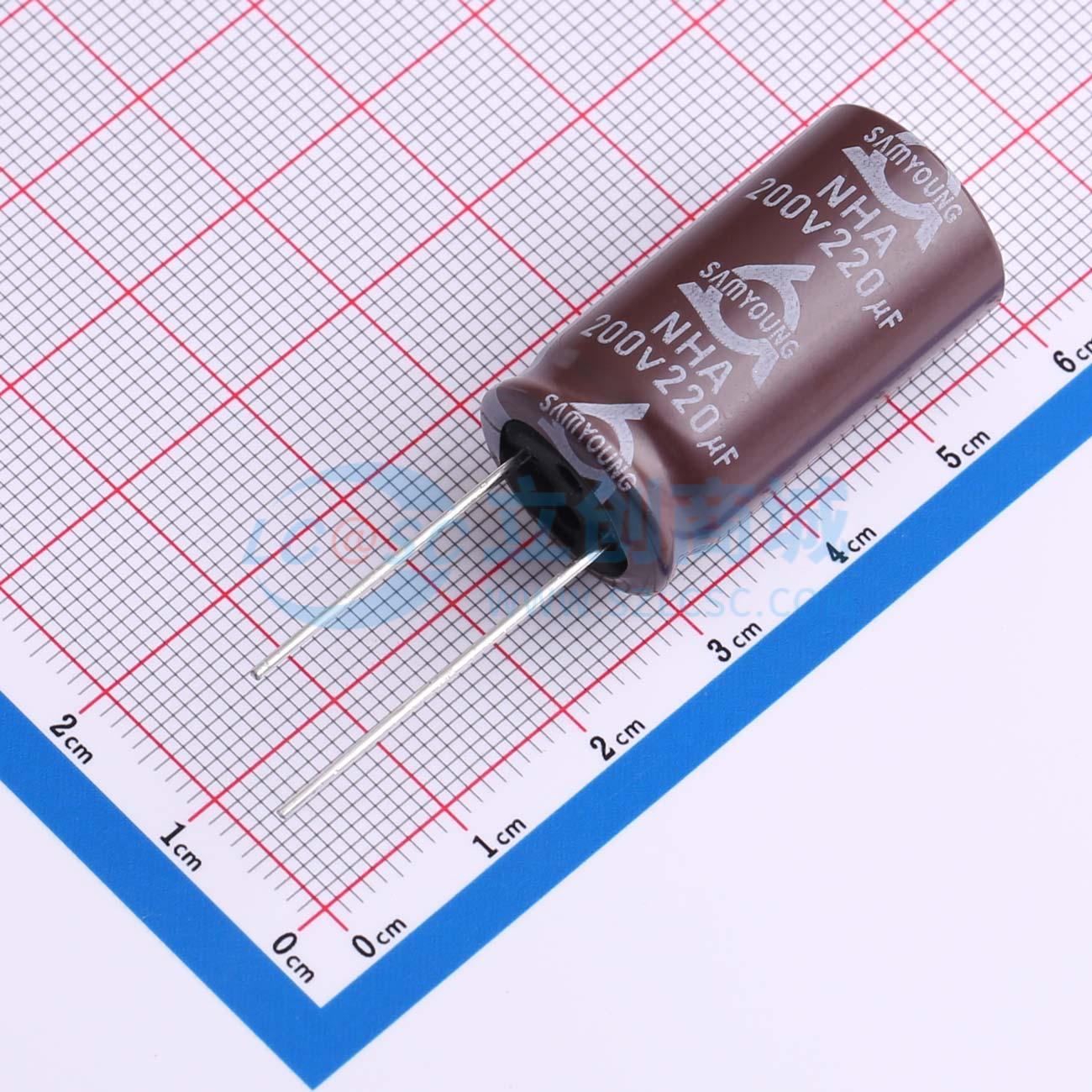 点击查看大图 NHA 200V 220UF 16*31.5实物图