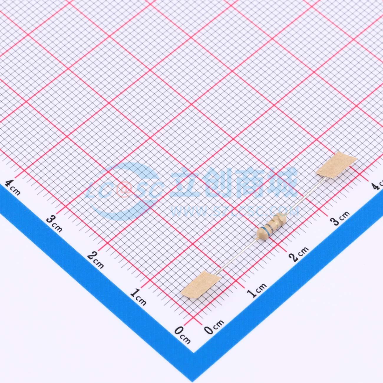 点击查看大图 CR1/4W-6Ω8±5%-ST26实物图
