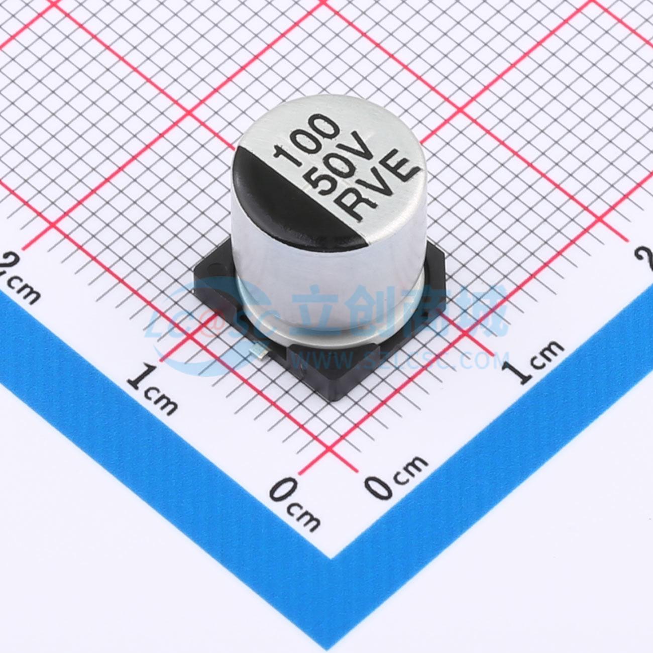 点击查看大图 RVE1H101M1010实物图