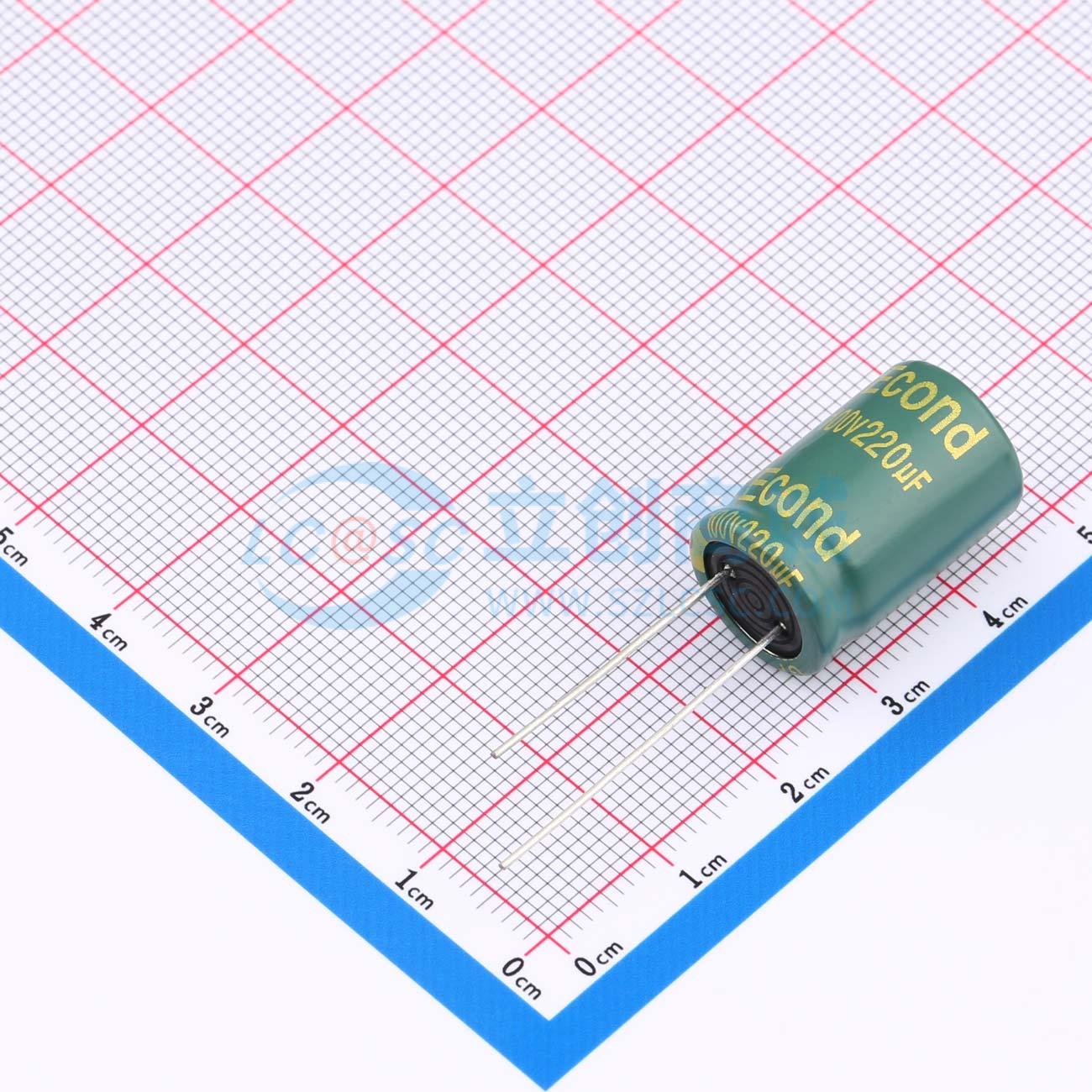 点击查看大图 220uF100V13x20GF实物图
