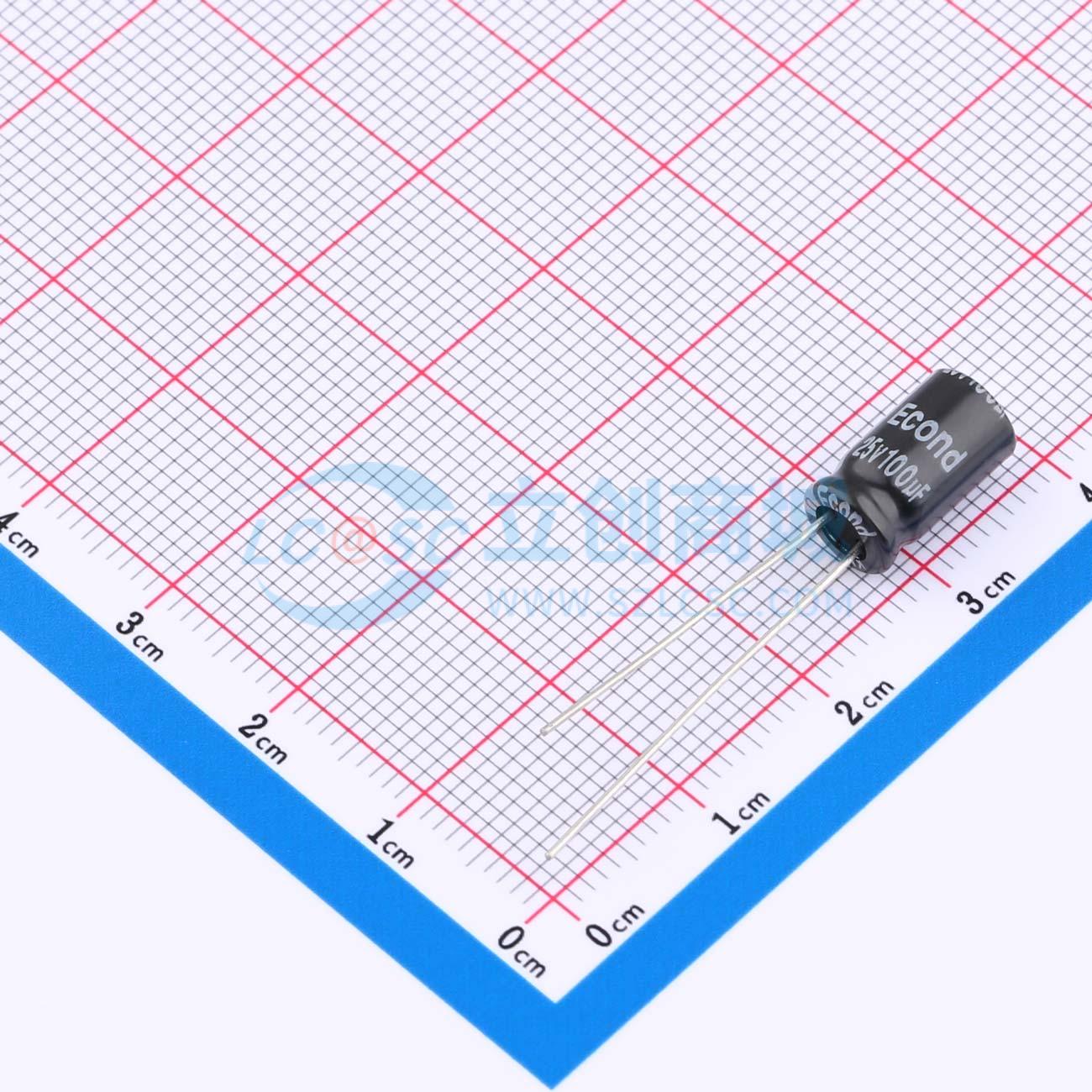 点击查看大图 100uF25V6.3x11KM实物图