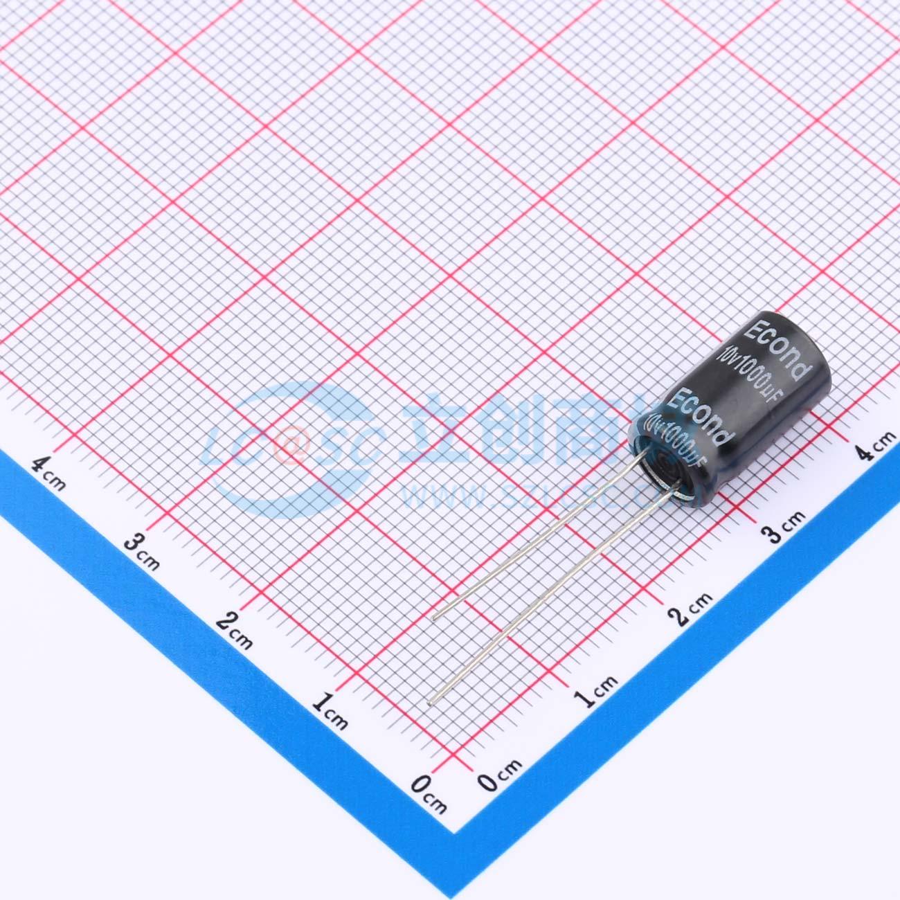 点击查看大图 1000uF10V8x14KM实物图