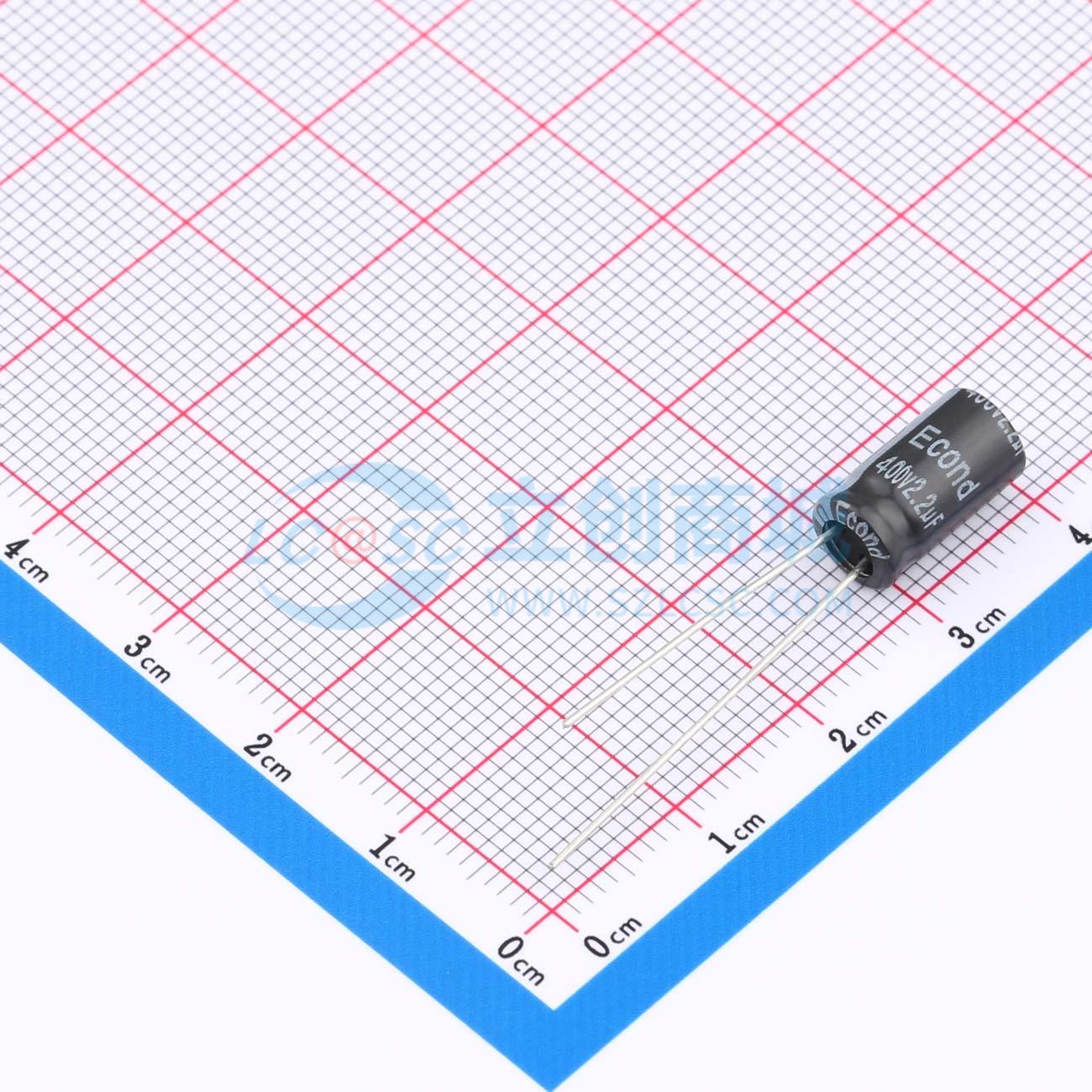 点击查看大图 2.2uF400V6.3x12KM实物图
