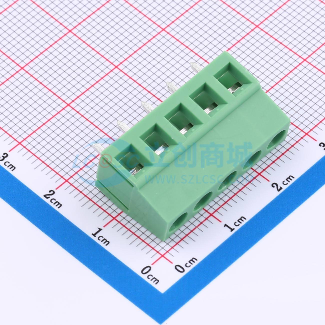 点击查看大图 DB128V-5.08-5P-GN-S实物图