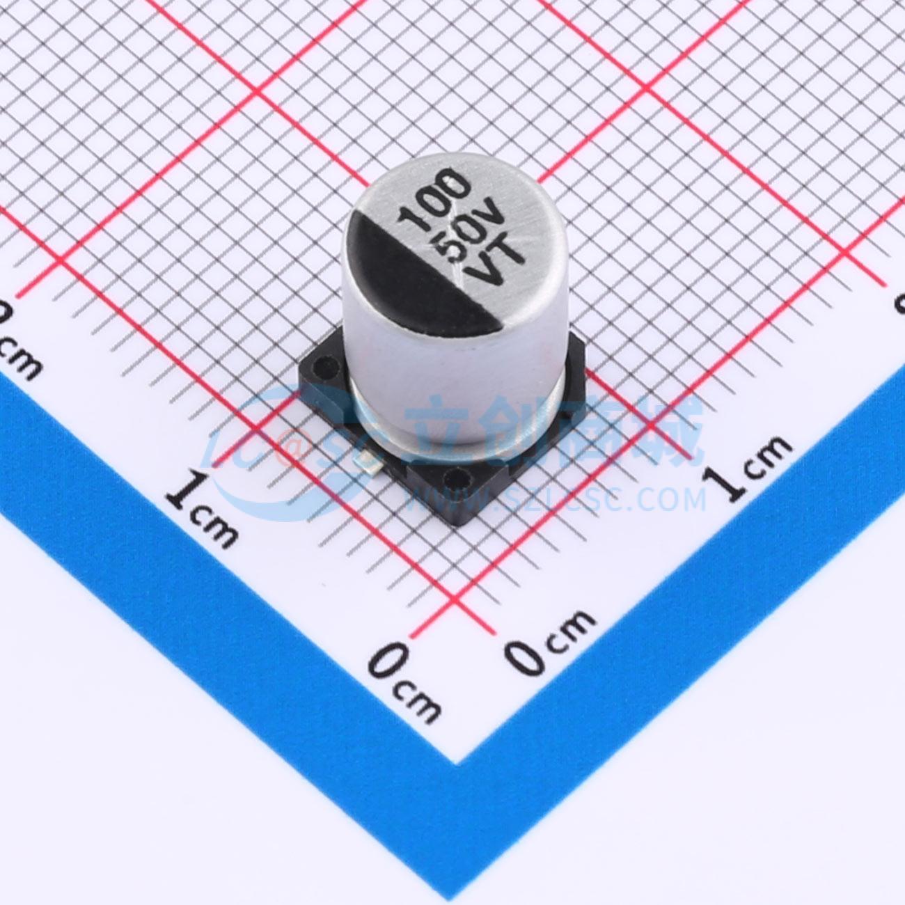 点击查看大图 RVT1H101M0810 100UF 50V实物图