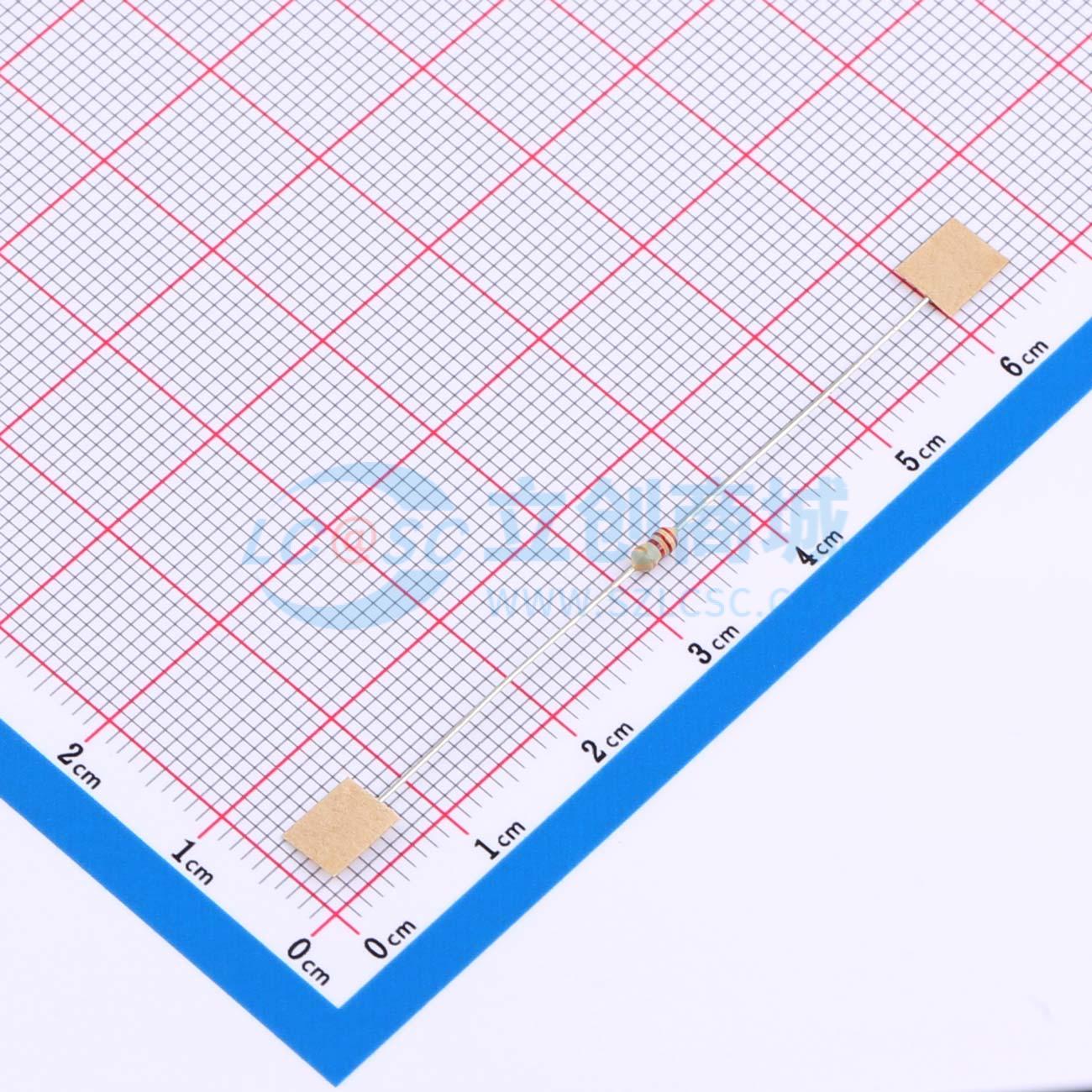 点击查看大图 CF1/6W-2.2KΩ±5%T52实物图