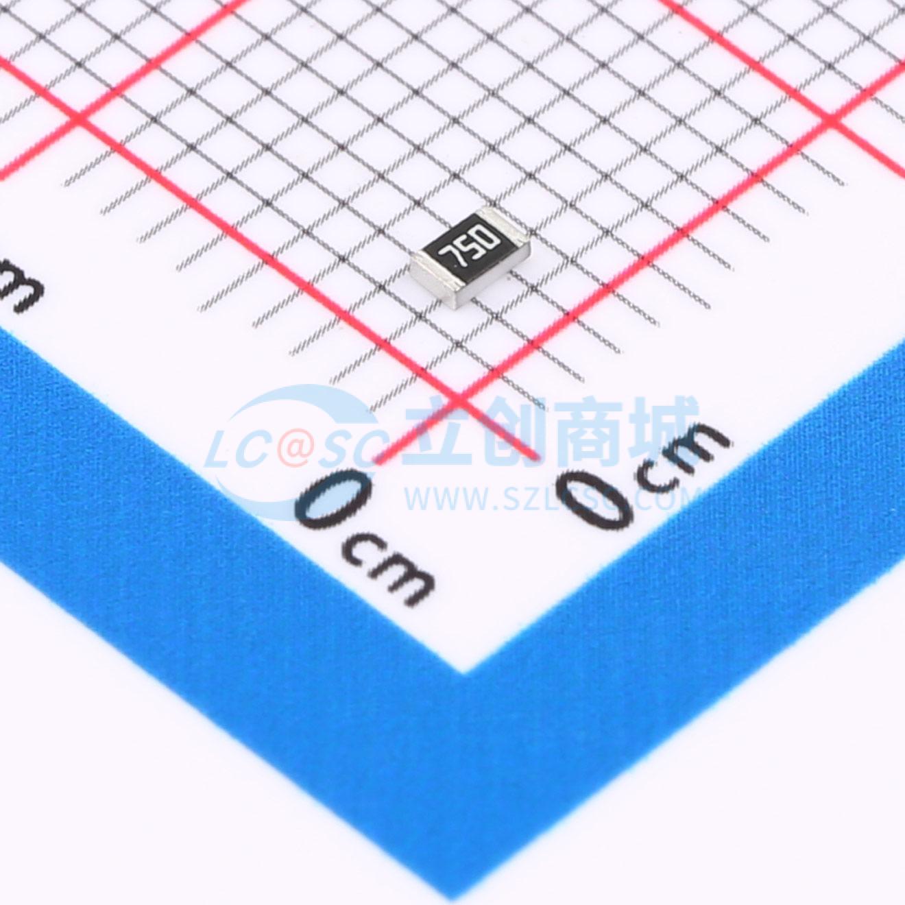 点击查看大图 RC0805JR-0775RL实物图