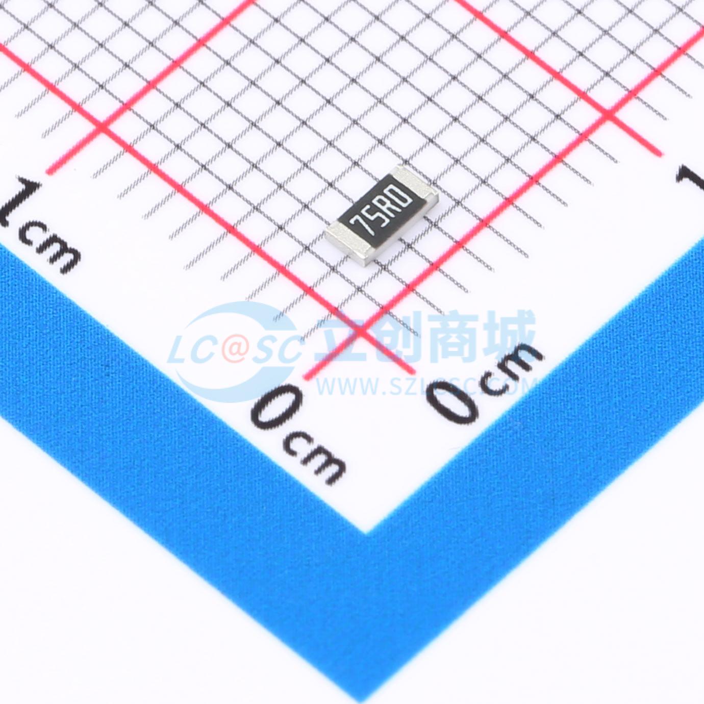 点击查看大图 FRC1206F75R0TS实物图